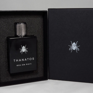 Thanatos perfume bottle and box