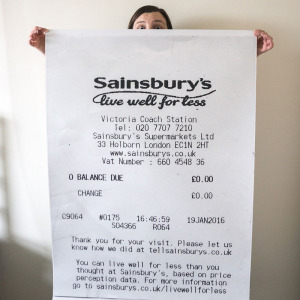Enlarged receipt for buying nothing