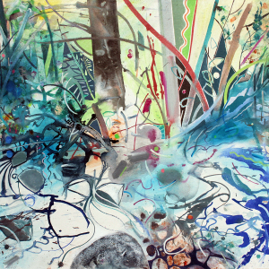 David-Wiseman-ARWS-LG-Woodland-Water-near-Abergavenny-acrylic-on-canvas-102-x-76-2022