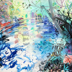 Woodland-River-Walk-down-to-Three-Cliffs-Gower-2018-102-x-76-acrylic-on-canvas-private-collec-tion